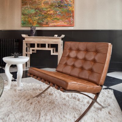 brown leather decorative chair
